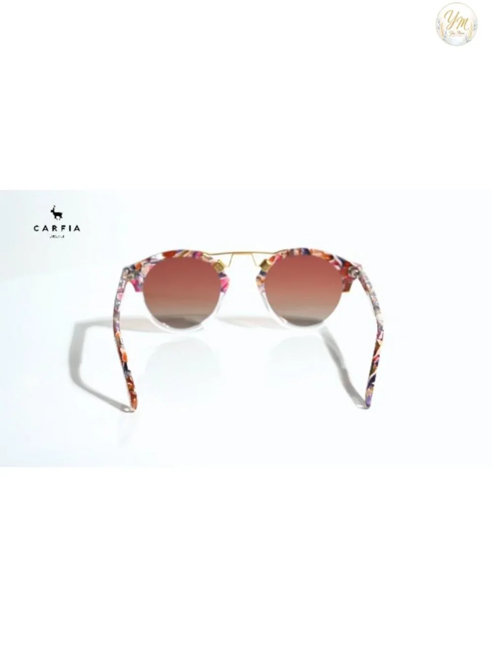 Retro Acetate Polarized Round Sunglasses UV400 Women's